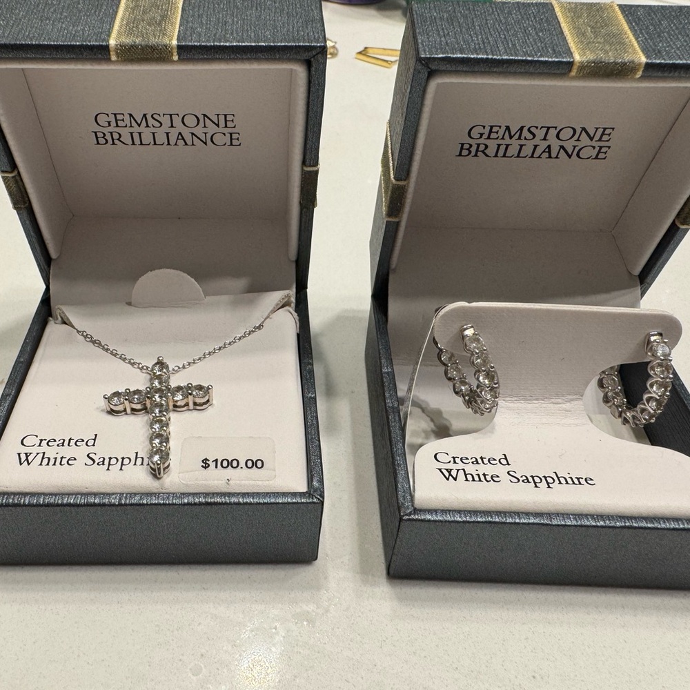 Silver Necklace and Earring Set